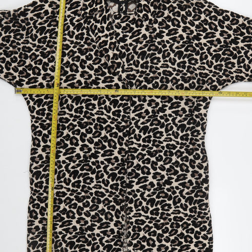 F&F Women’s Beige Leopard Print Mid-Length Coat Size 10