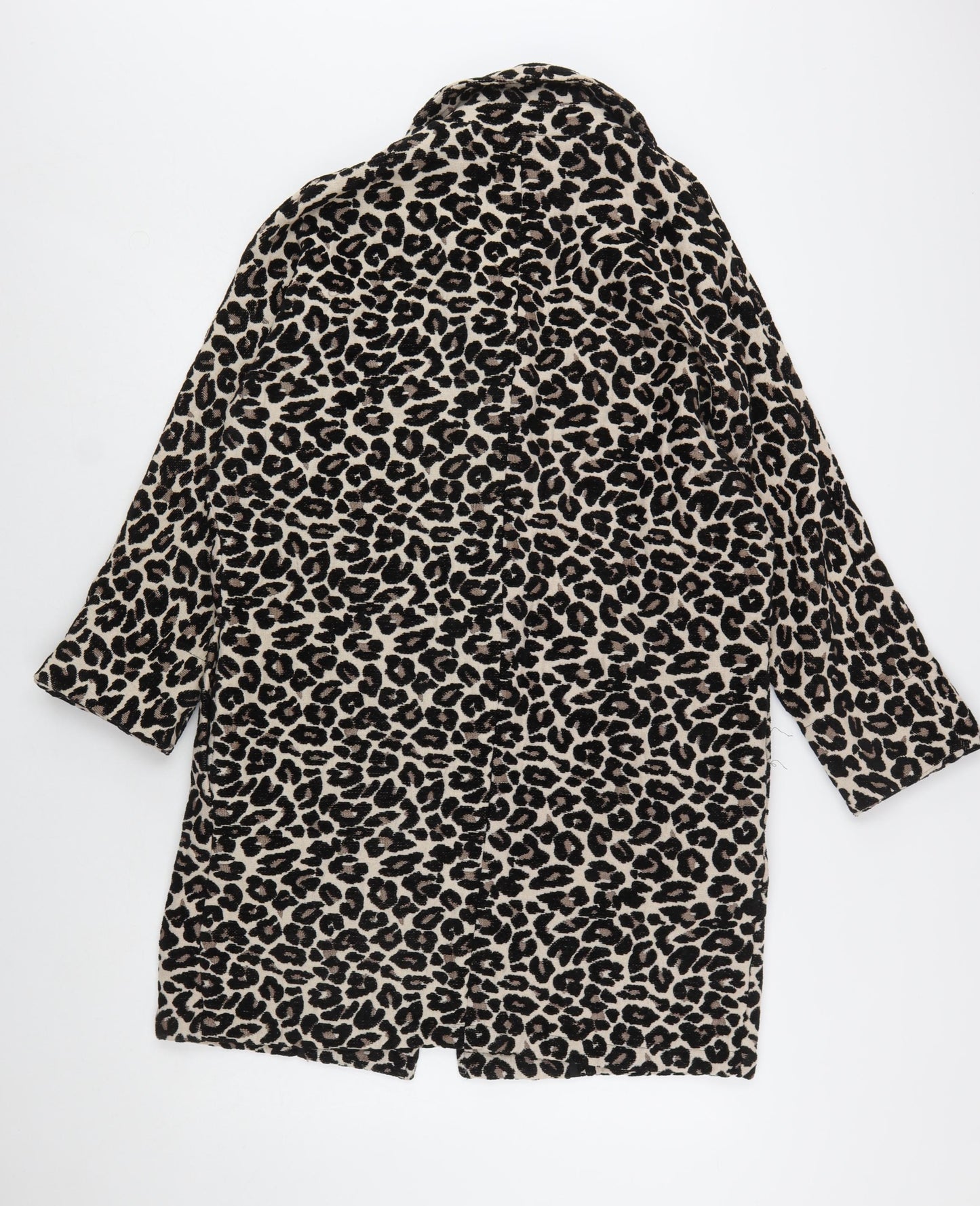 F&F Women’s Beige Leopard Print Mid-Length Coat Size 10