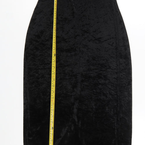 Wallis Women’s Black Velvet Halter Bodycon Midi Dress Size 12