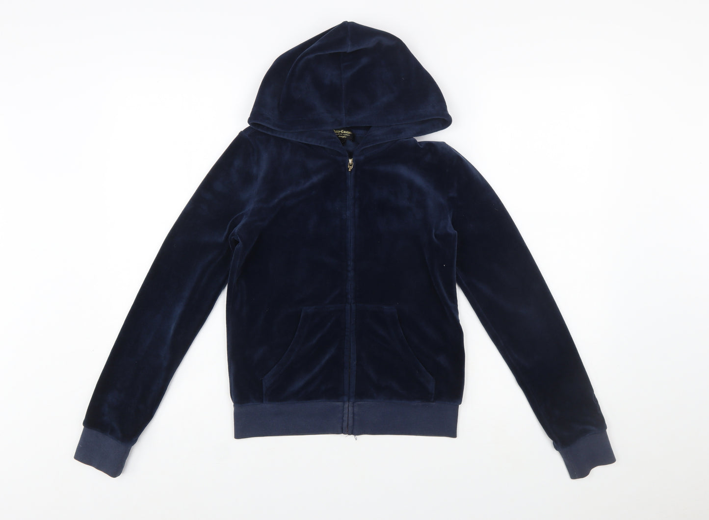 Juicy Couture Black Label Women's Navy Velour Full Zip Hoodie XS