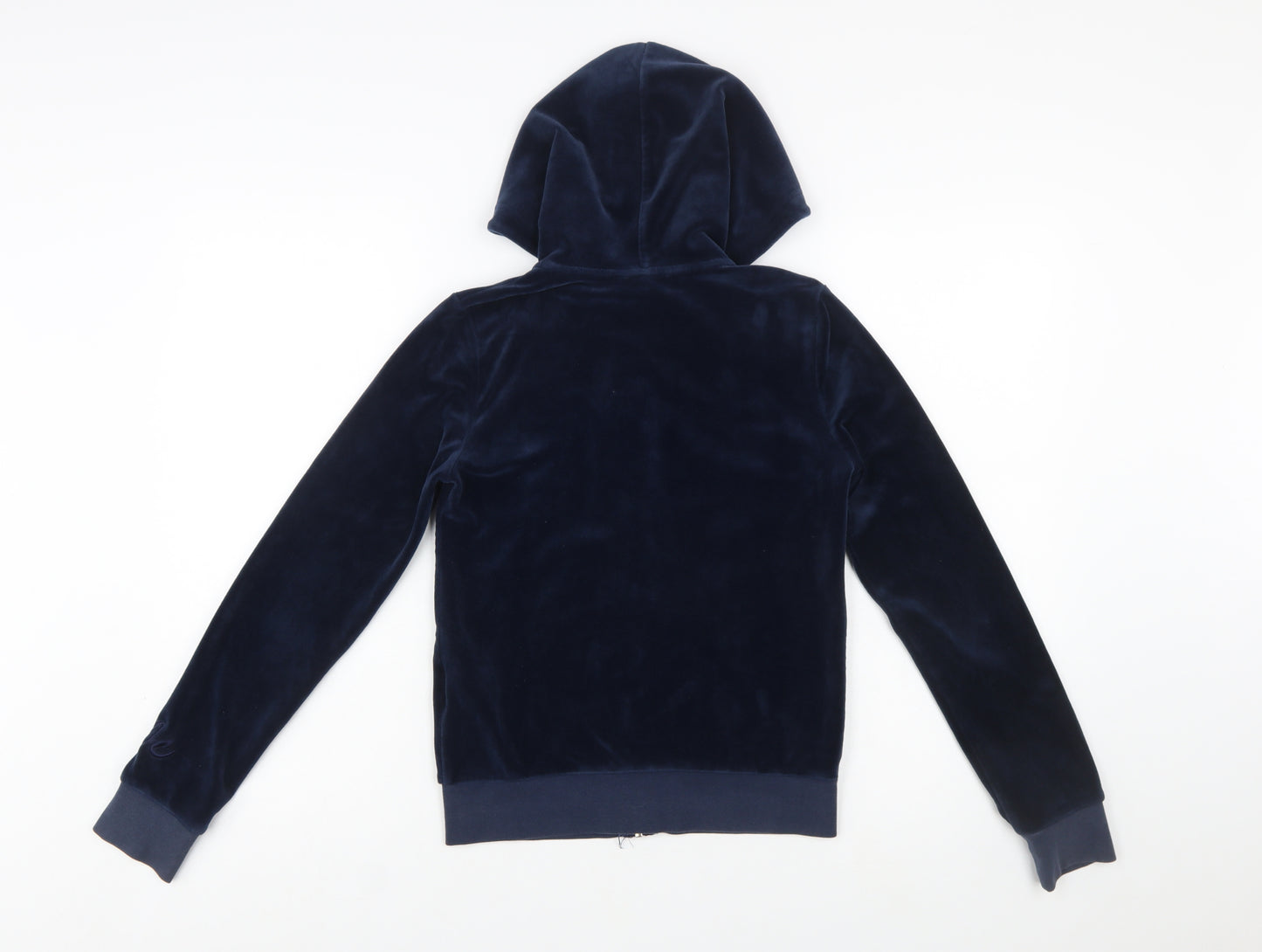 Juicy Couture Black Label Women's Navy Velour Full Zip Hoodie XS