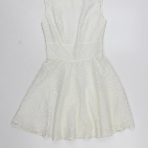 ASOS Petite Women’s White Size 8 Skater Dress Sleeveless Party