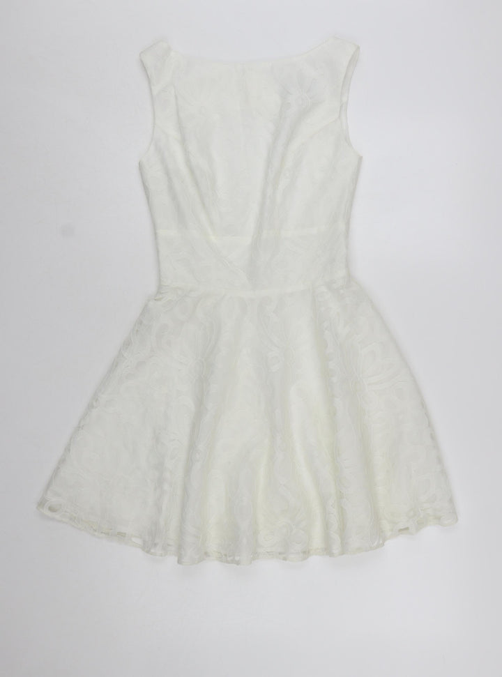 ASOS Petite Women’s White Size 8 Skater Dress Sleeveless Party