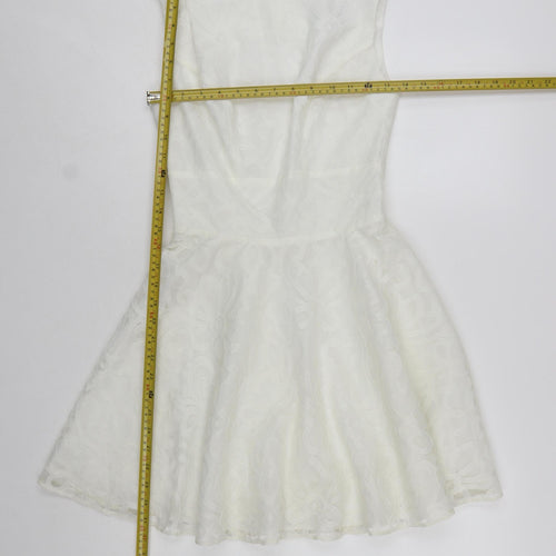 ASOS Petite Women’s White Size 8 Skater Dress Sleeveless Party
