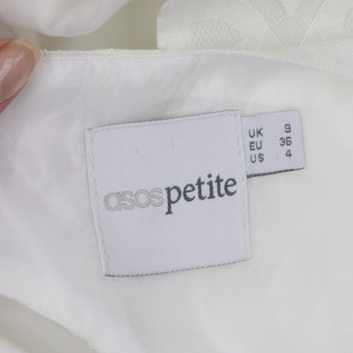 ASOS Petite Women’s White Size 8 Skater Dress Sleeveless Party