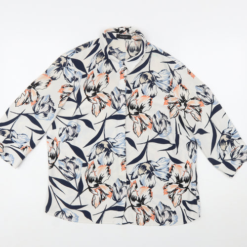 Marks and Spencer Women’s Ivory Floral Button-Up Blouse Size 12