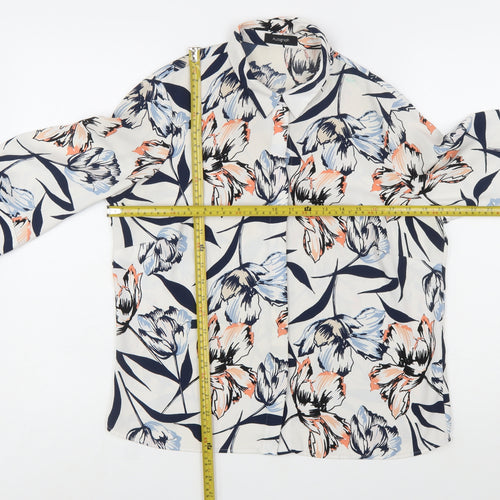 Marks and Spencer Women’s Ivory Floral Button-Up Blouse Size 12