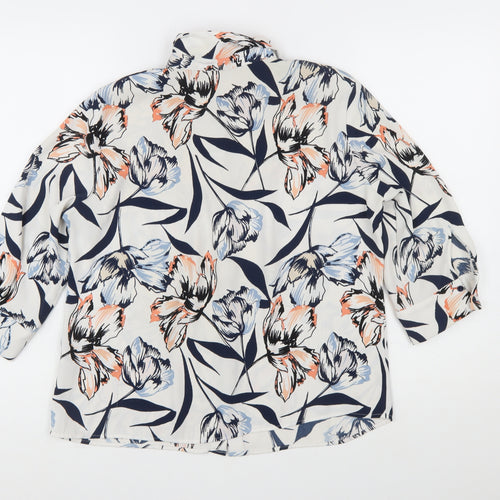 Marks and Spencer Women’s Ivory Floral Button-Up Blouse Size 12