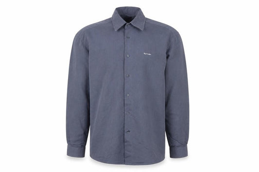 Front view of Paul Smith Men’s Blue Cotton Long Sleeve Button-Up Shirt M