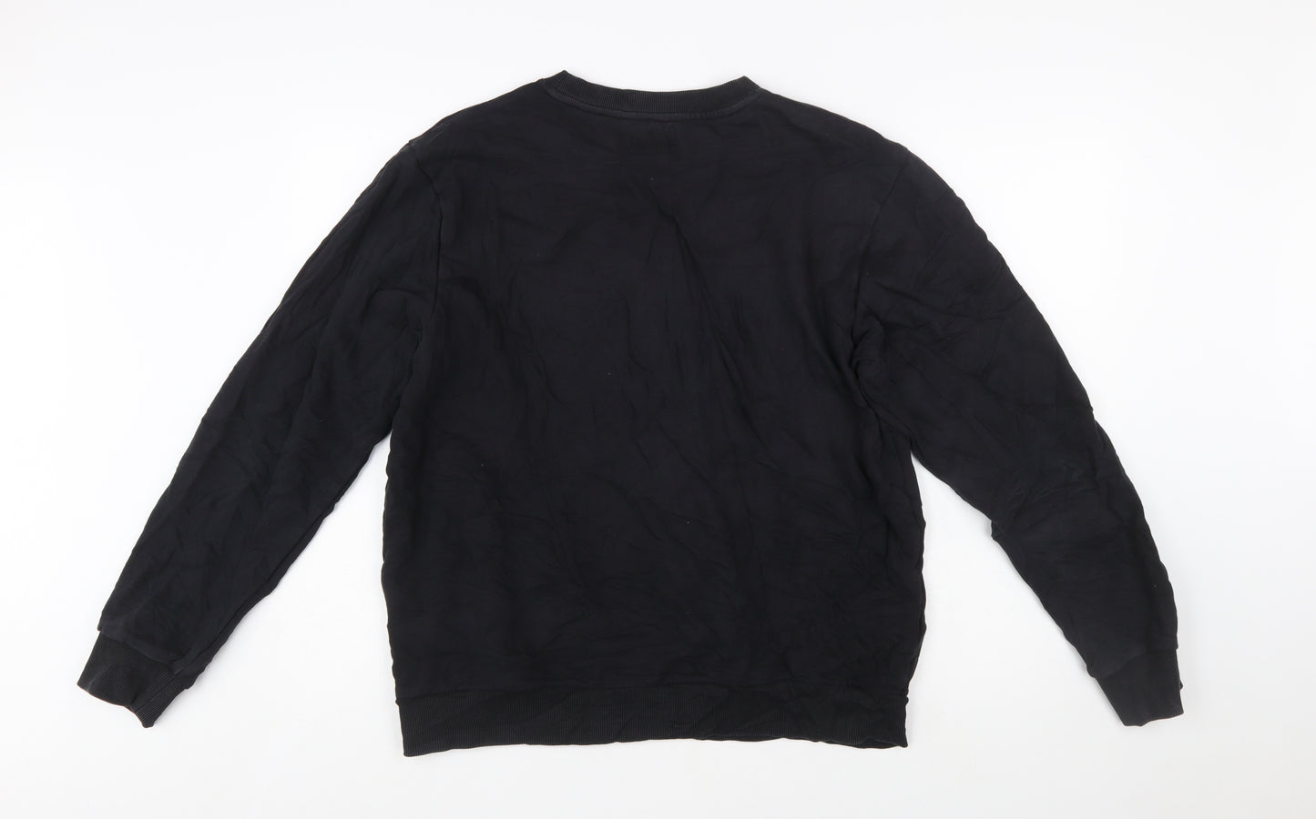 Evisu Men's Black XL Pullover Sweatshirt Crew Neck Graphic Logo Cotton