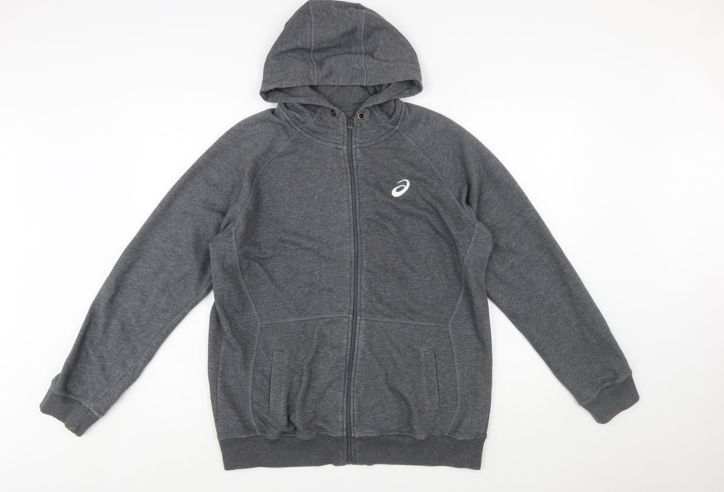 Asics Men's Grey Full Zip Hoodie XL Sports Fleece