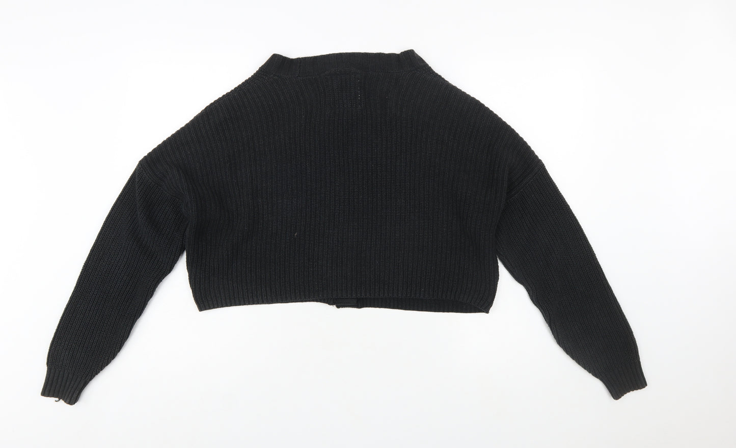Hollister Womens Black XS Chunky Knit Button Cardigan Jumper