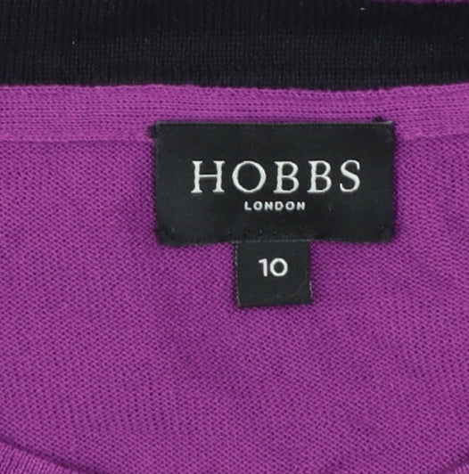Hobbs Women Purple Cotton Cardigan Size 10 Button Front Knit