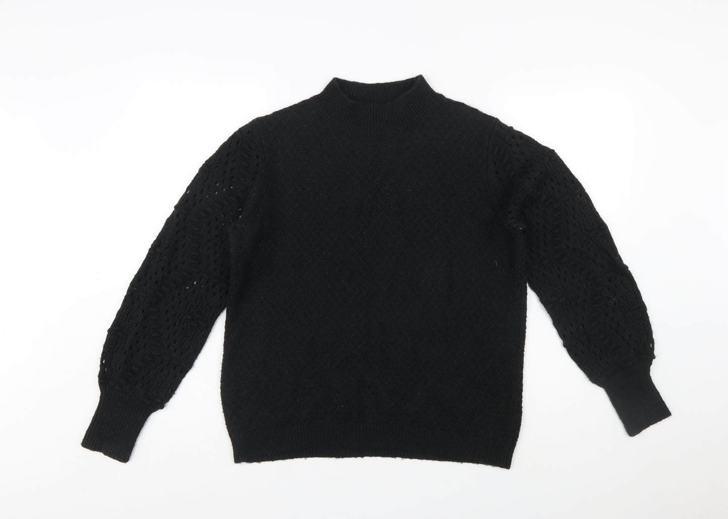 FatFace Men's Black Mock Neck Knit Pullover Jumper Size M