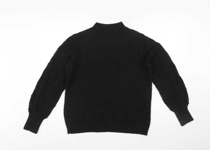 FatFace Men's Black Mock Neck Knit Pullover Jumper Size M