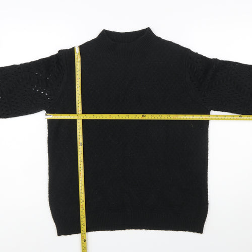 FatFace Men's Black Mock Neck Knit Pullover Jumper Size M