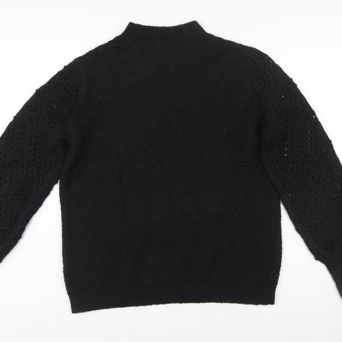 FatFace Men's Black Mock Neck Knit Pullover Jumper Size M