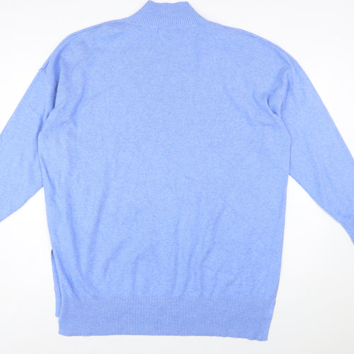 Marks and Spencer Women’s Blue Mock Neck Relaxed Knit Jumper XL