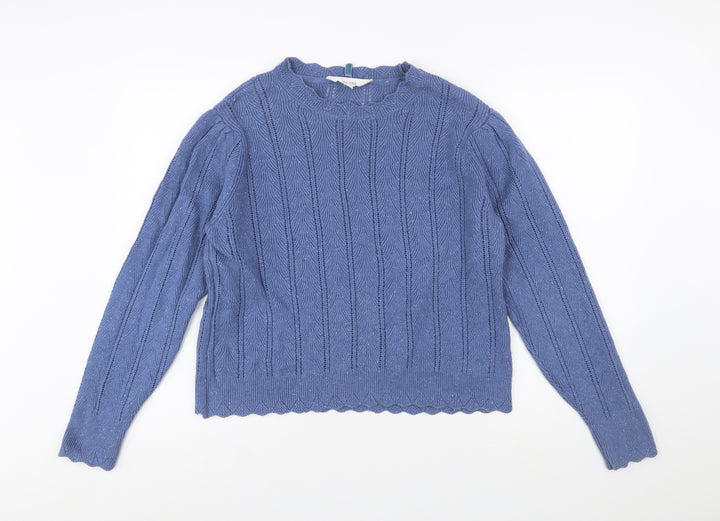 Marks and Spencer Per Una Women's Blue Knit Jumper Size 16