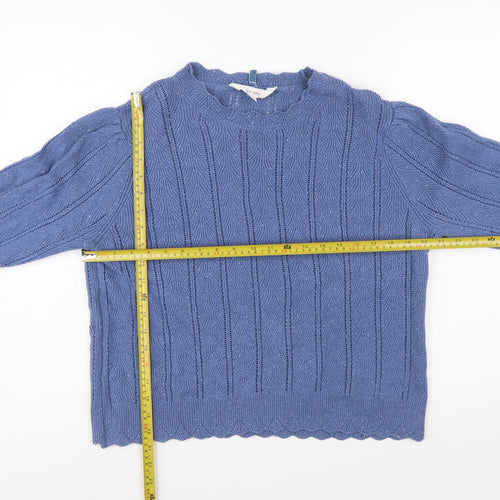 Marks and Spencer Per Una Women's Blue Knit Jumper Size 16