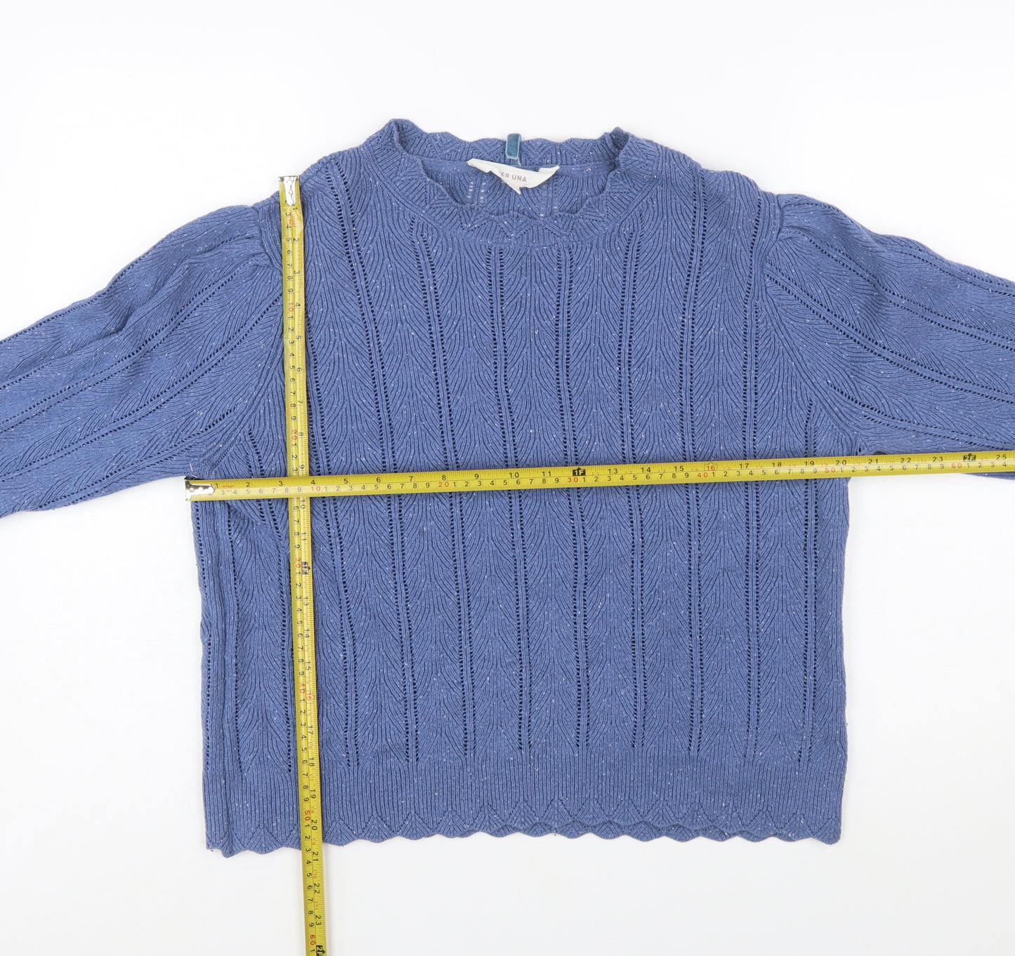 Marks and Spencer Per Una Women's Blue Knit Jumper Size 16