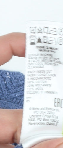 Marks and Spencer Per Una Women's Blue Knit Jumper Size 16
