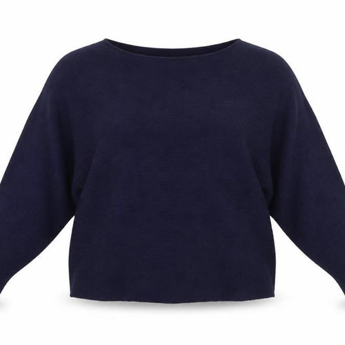 Principles Women Blue Boat Neck Relaxed Fit Knit Jumper M
