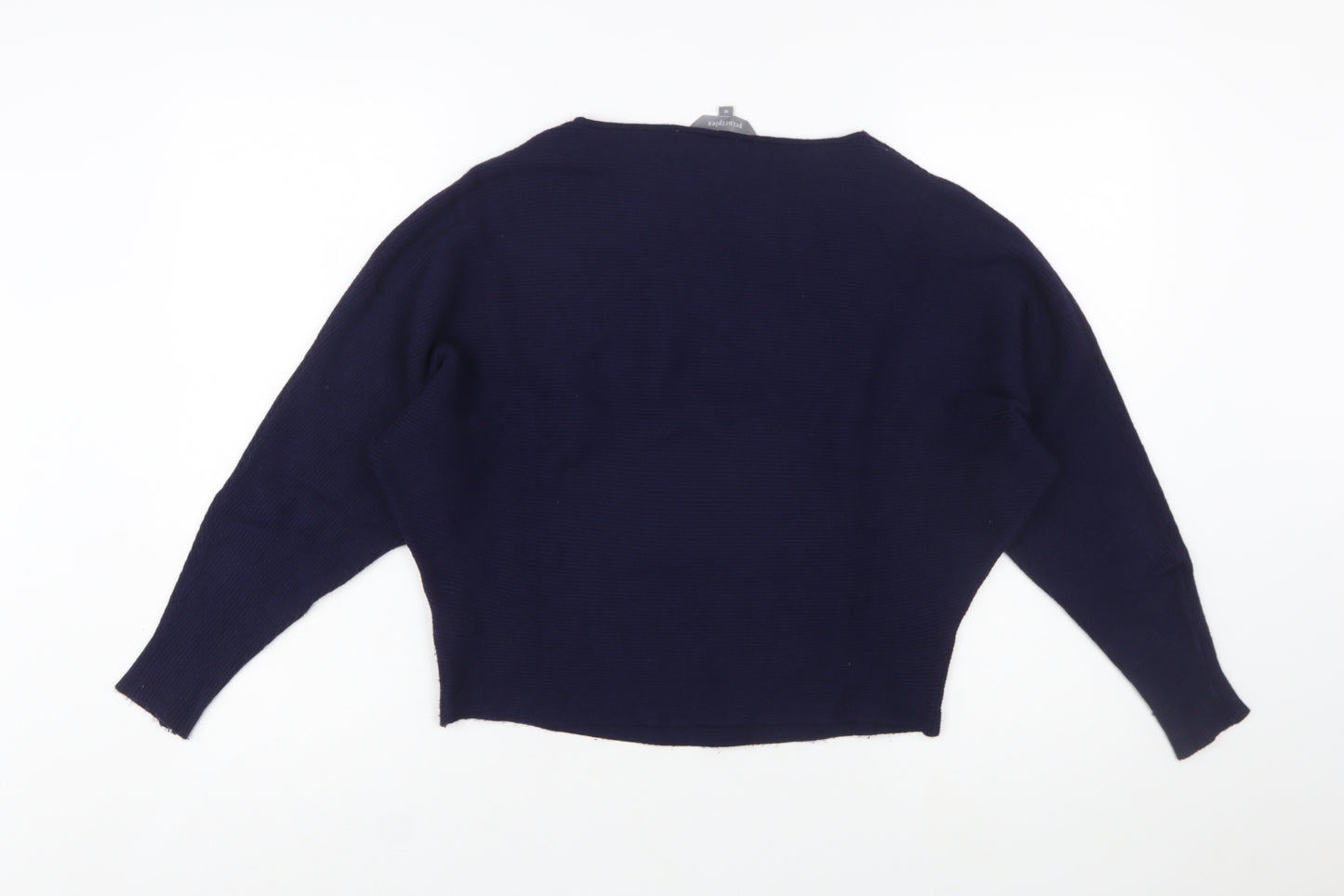 Principles Women Blue Boat Neck Relaxed Fit Knit Jumper M
