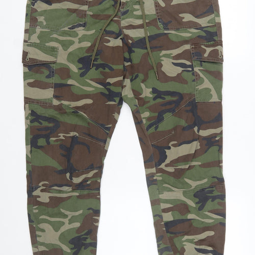 Very Womens Green Camouflage Cargo Trousers Size 14 Tall