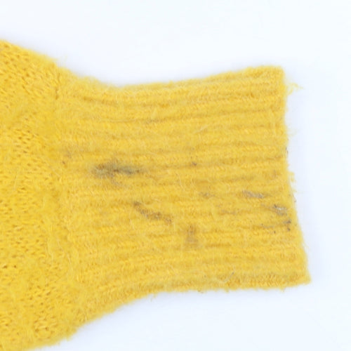 John Lewis Women Yellow V-Neck Cardigan Size 12 Wool Alpaca Blend