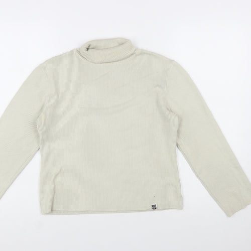 Lucy & Yak Women's Beige Roll Neck Jumper M Organic Cotton Blend
