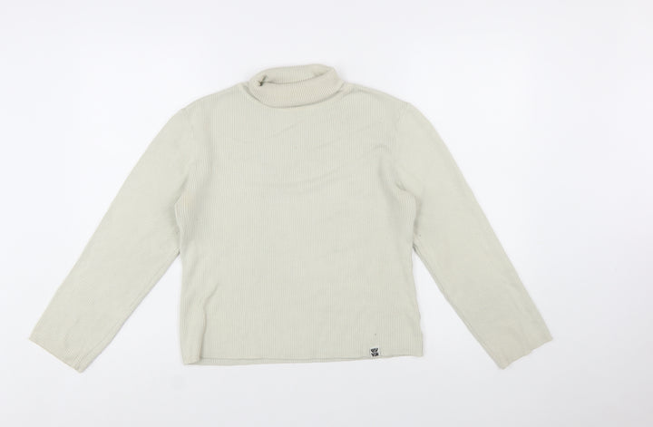 Lucy & Yak Women's Beige Roll Neck Jumper M Organic Cotton Blend