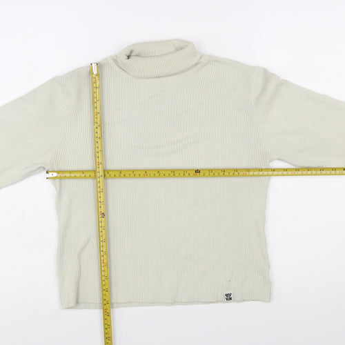 Lucy & Yak Women's Beige Roll Neck Jumper M Organic Cotton Blend