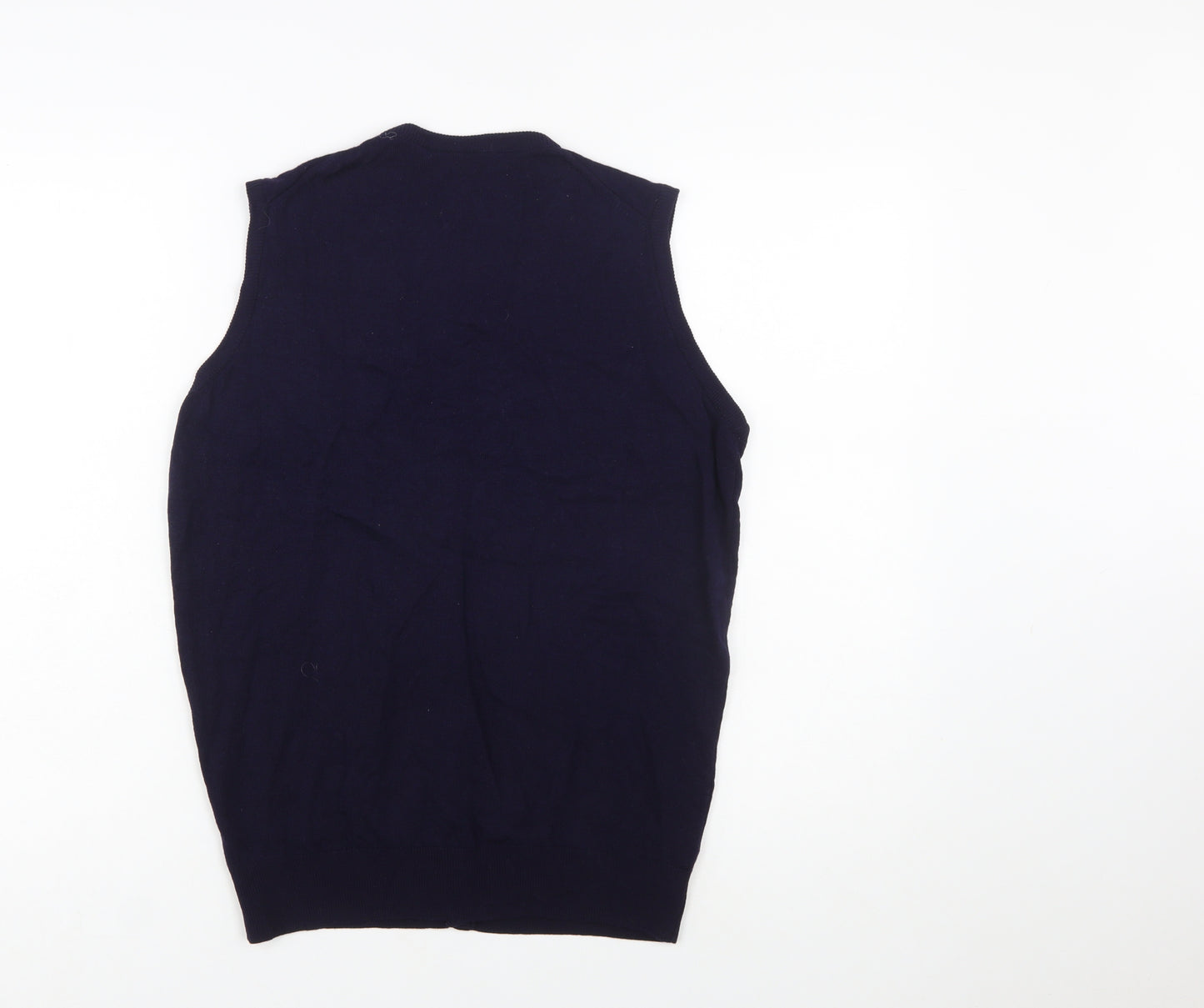 Marks and Spencer Women's Blue Lambswool Sleeveless Cardigan Size 14