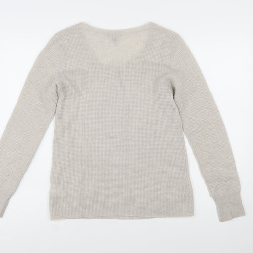 James Perse Women’s Beige Cashmere Henley Jumper Size M