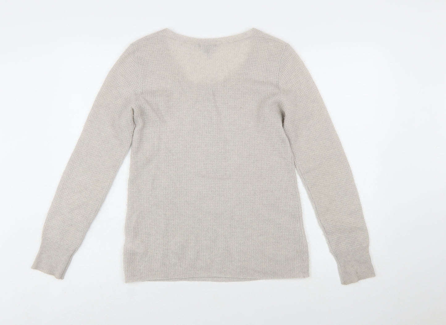 James Perse Women’s Beige Cashmere Henley Jumper Size M