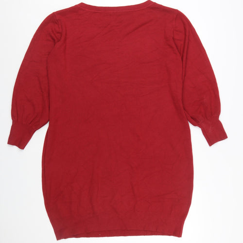 Roman Women Red Size 18 Jumper Dress Knit Long Sleeve