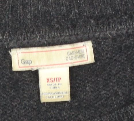 Gap Womens Black Cashmere Crew Neck Jumper XS Slim Fit