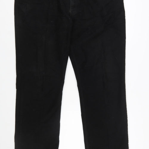 Marks and Spencer Blue Harbour Men's Black Straight Jeans 42W 33L Regular Fit