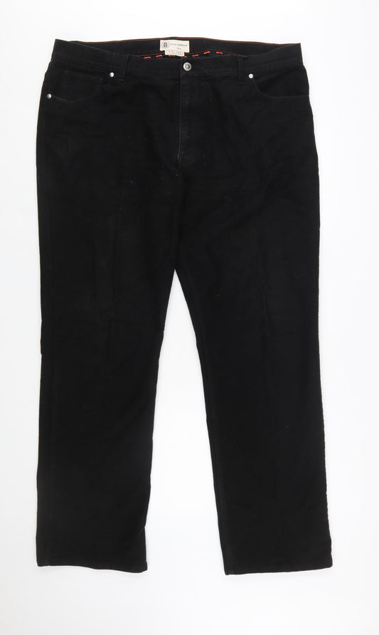 Marks and Spencer Blue Harbour Men's Black Straight Jeans 42W 33L Regular Fit