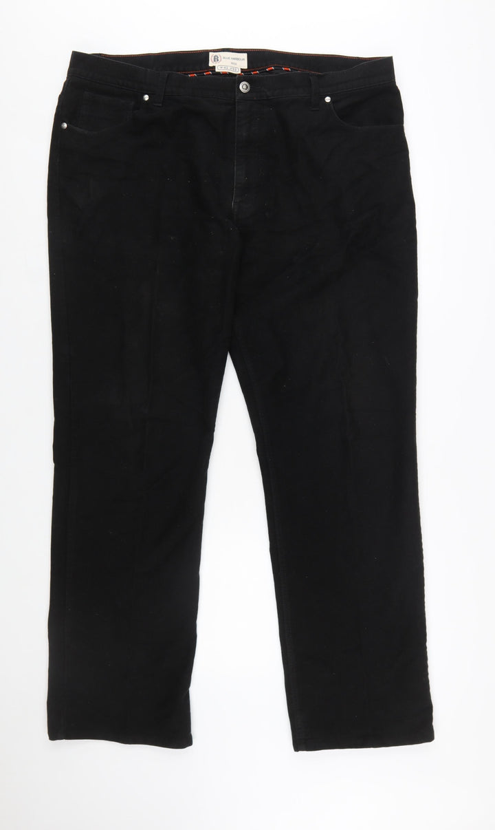 Marks and Spencer Blue Harbour Men's Black Straight Jeans 42W 33L Regular Fit