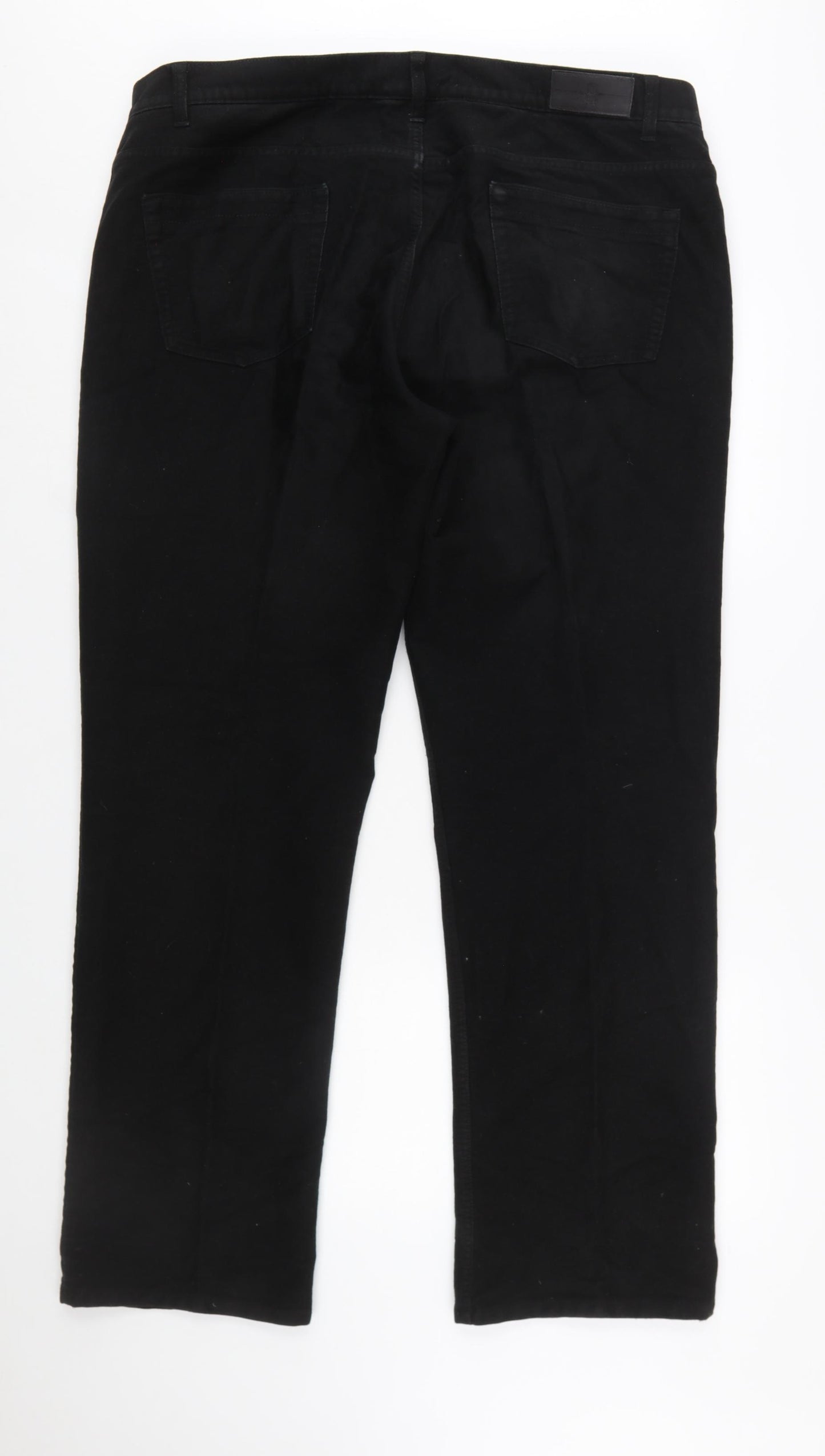 Marks and Spencer Blue Harbour Men's Black Straight Jeans 42W 33L Regular Fit