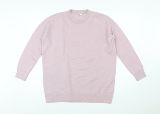 COS Women's Pink Alpaca Crew Neck Jumper Size S