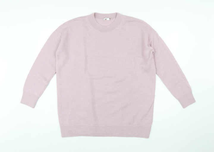 COS Women's Pink Alpaca Crew Neck Jumper Size S