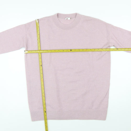 COS Women's Pink Alpaca Crew Neck Jumper Size S