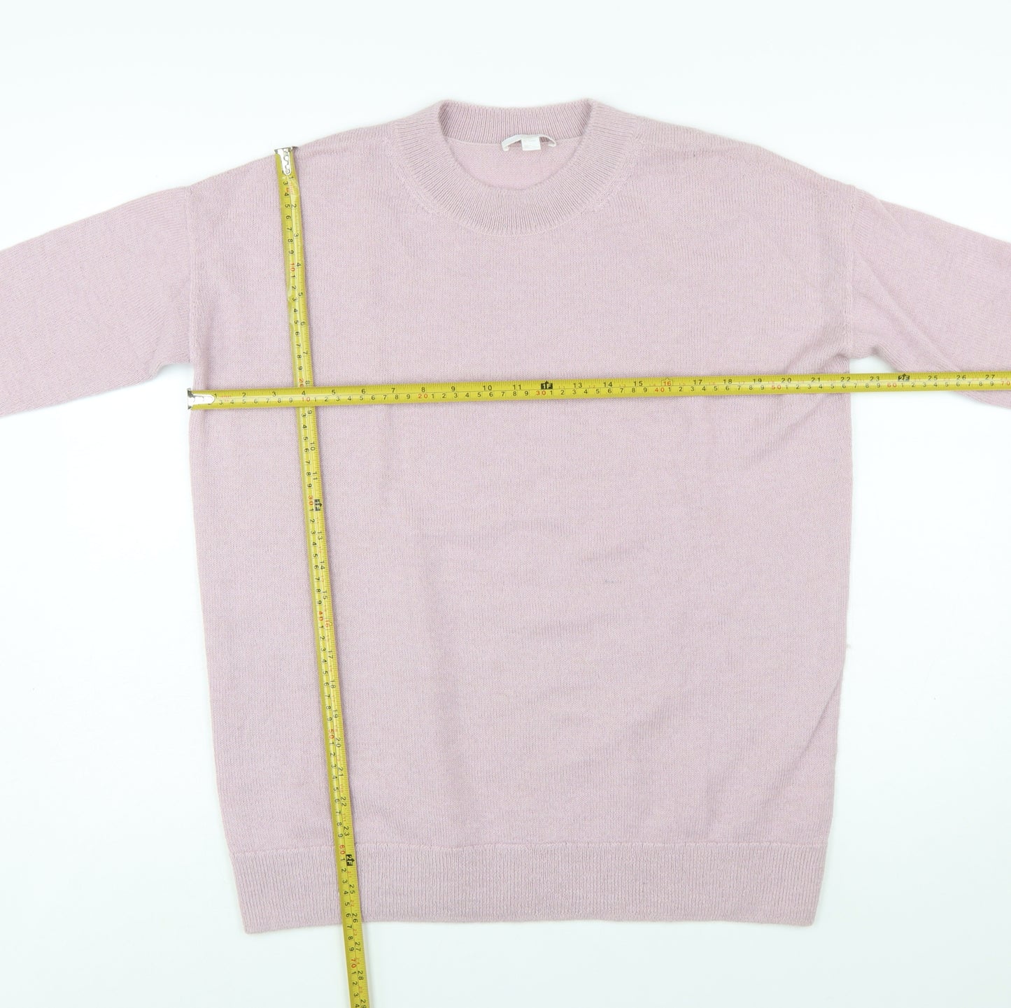 COS Women's Pink Alpaca Crew Neck Jumper Size S
