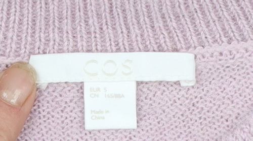 COS Women's Pink Alpaca Crew Neck Jumper Size S