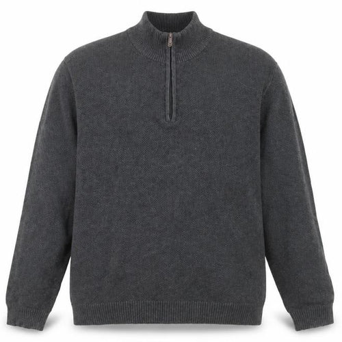 Club Room Men's Grey Cotton 1/2 Zip Jumper XL