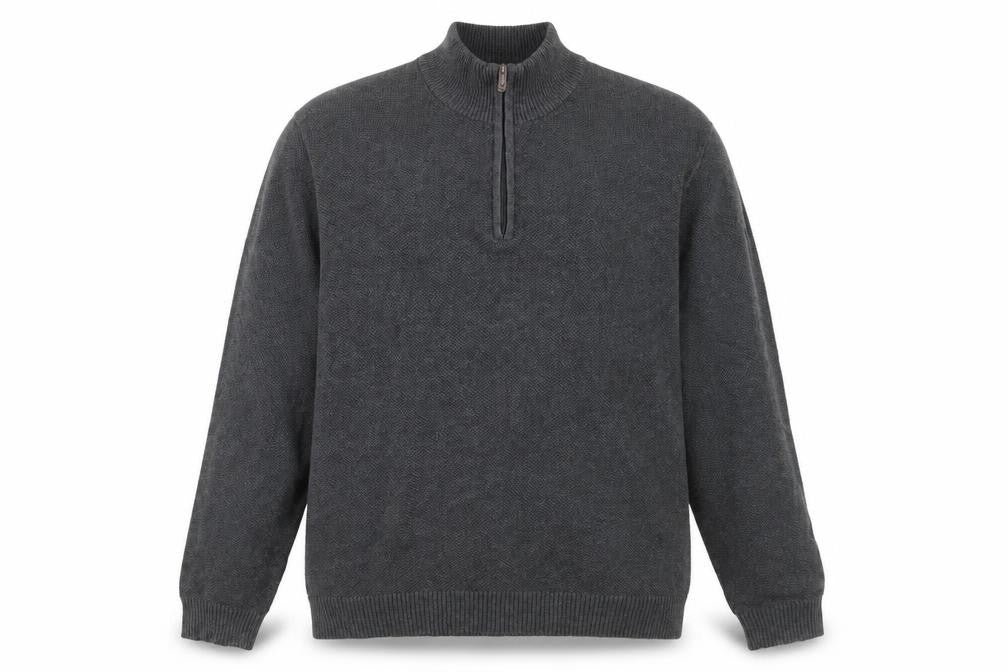 Club Room Men's Grey Cotton 1/2 Zip Jumper XL
