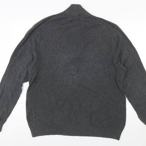 Club Room Men's Grey Cotton 1/2 Zip Jumper XL